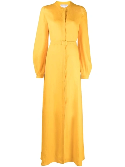 Shop Gabriela Hearst Massey Maxi Shirt Dress In Yellow