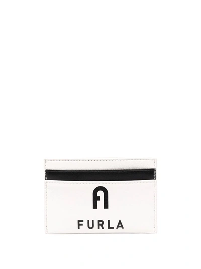 Shop Furla Logo-print Cardholder In White