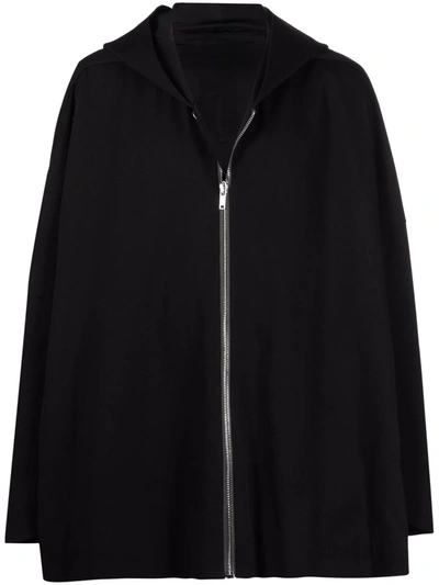 Shop Rick Owens High-low Hem Zip-up Hoodie In Black