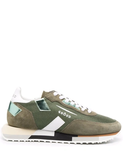 Shop Ghoud Colour-block Sole Sneakers In Green