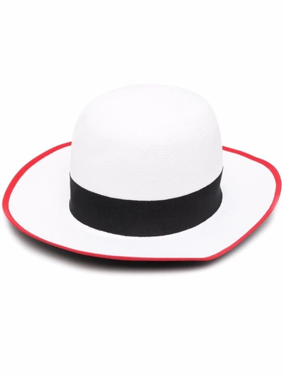 Shop Emporio Armani Wide-brim Sun Hat In White