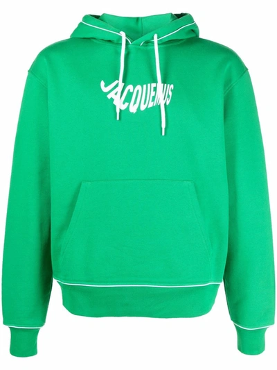 Shop Jacquemus Le Sweatshirt Vague Hoodie In Green