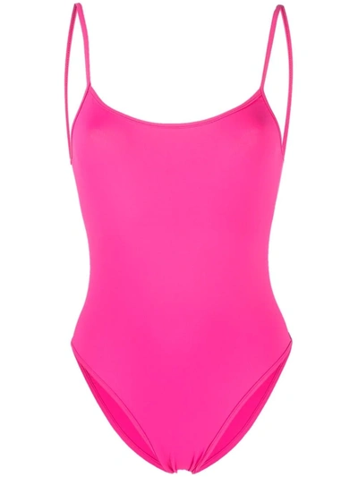 Shop Manokhi Scoop-neck Backless Swimsuit In Pink