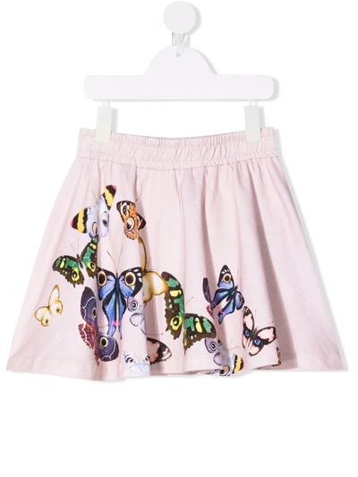 Molo Kids' Girl's Barbera Butterfly Printed Sweat Skirt In Beige | ModeSens