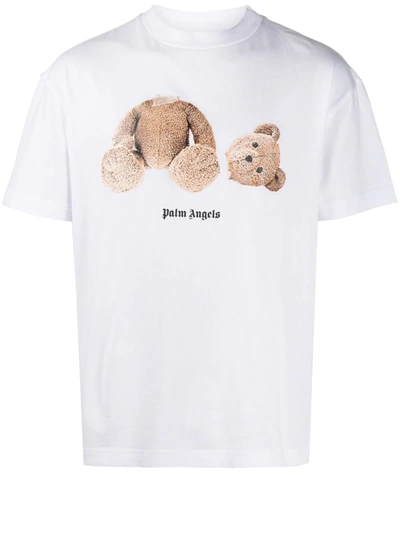 Shop Palm Angels Bear White T-shirt
