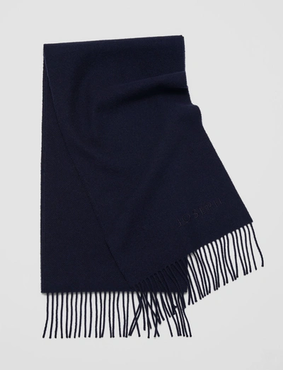 Shop Joseph Wool Cashmere Blend Alice Scarf In Navy