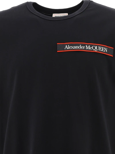 Shop Alexander Mcqueen "tape" T-shirt In Black  
