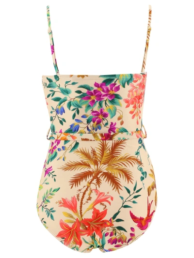 Shop Zimmermann "tropicana" Swimsuit In Beige