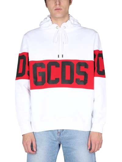 Shop Gcds Sweatshirt With Logo Band In White