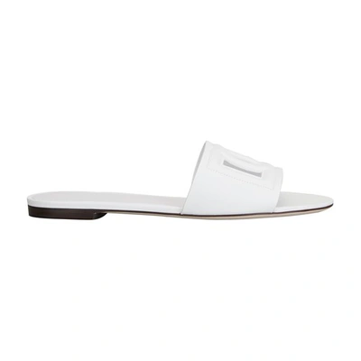 Shop Dolce & Gabbana Flat Sandals In Bianco