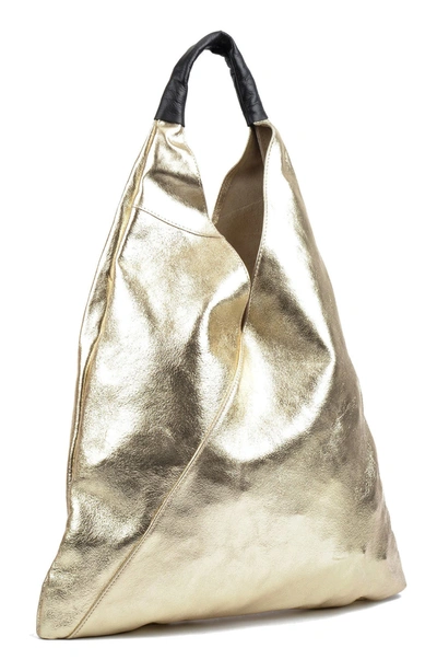 Shop Isabella Rhea Metallic Leather Shopper In Oro