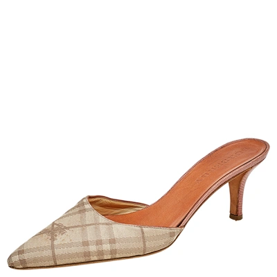 Plaid Pointy-Toe Chic: Burberry Mules