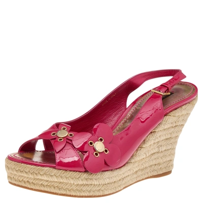 LOUIS VUITTON Rubber wedge sandals / 38 / PNK Pink ref.483567 - Joli Closet