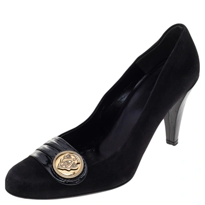 Pre-owned Gucci Black Suede And Patent Leather Hysteria Pumps Size 39