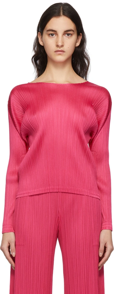Shop Issey Miyake Pink Monthly Colors December Sweater In 27 Carmine