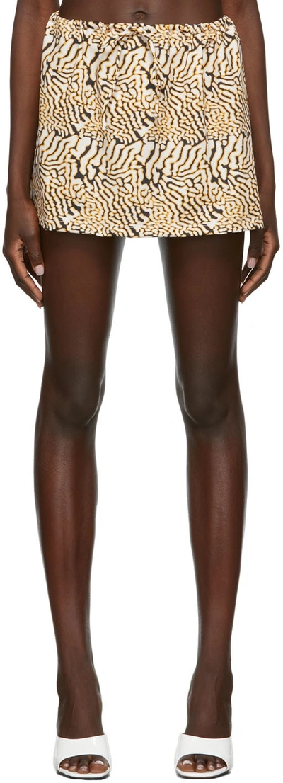 Fruity Booty Ssense Exclusive Black & Orange Puffer Print Swim Skirt In Black/orang