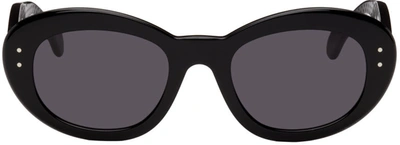 Shop Alaïa Black Cat Eye Sunglasses In 001 Black