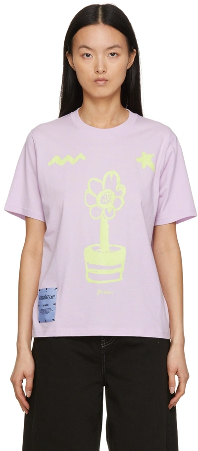 Shop Mcq By Alexander Mcqueen Pink Flower Pot T-shirt In 6004 Phacelia