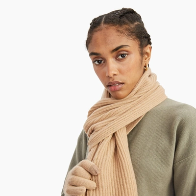 Shop Naadam Signature Cashmere Ribbed Scarf In Camel