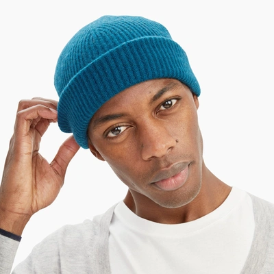Shop Naadam The Essential Ribbed Cashmere Beanie In Peacock Blue