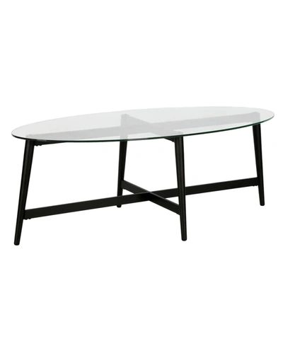 Shop Hudson & Canal Olson Oval Coffee Table, 50.5" X 23.5" In Blackened Bronze