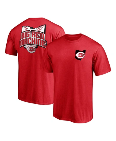 Shop Fanatics Men's Red Cincinnati Reds Hometown Collection Big Red Machine Logo T-shirt