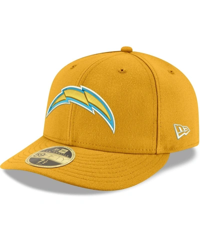 Shop New Era Men's  Gold Los Angeles Chargers Omaha Low Profile 59fifty Fitted Team Hat
