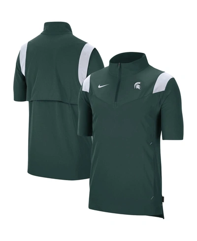 Shop Nike Men's Green Michigan State Spartans 2021 Coaches Short Sleeve Quarter-zip Jacket