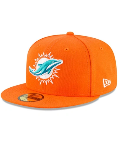 Shop New Era Men's Orange Miami Dolphins Omaha 59fifty Hat