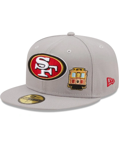 Shop New Era Men's Gray San Francisco 49ers City Describe 59fifty Fitted Hat