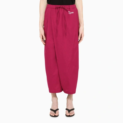 Shop Marni Lavender Wrapped Cropped Trousers In Purple