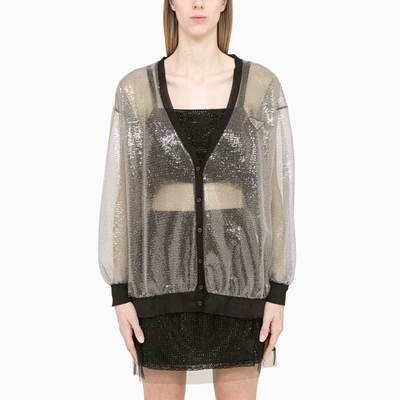 Shop Prada Silver Sequined  Holiday Shirt In Metal