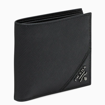 Shop Prada Black Saffiano Leather Wallet