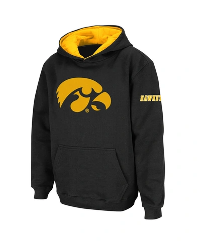 Stadium Athletic Big Boys Black Iowa Hawkeyes Big Logo Pullover Hoodie In Black