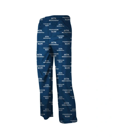 Shop Outerstuff Seattle Seahawks Unisex Preschool Toddler Allover Logo Flannel Pajama Pants In Navy