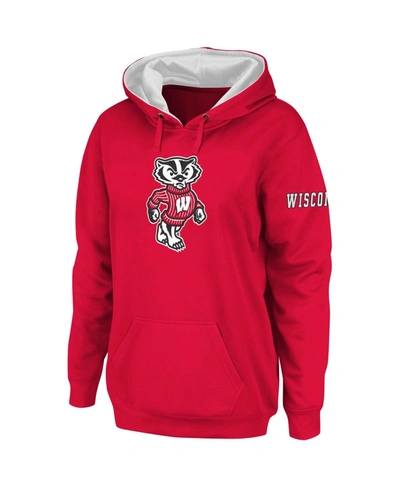 Shop Stadium Athletic Women's Cardinal Wisconsin Badgers Big Logo Pullover Hoodie