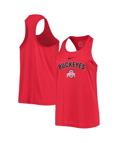 Shop Nike Women's Scarlet Ohio State Buckeyes Arch And Logo Classic Performance Tank Top