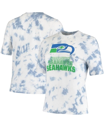 Shop Junk Food Women's Royal Seattle Seahawks Team Spirit Tie-dye T-shirt