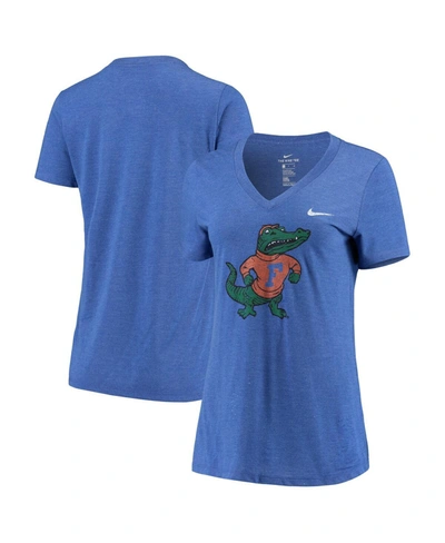 Shop Nike Women's Heathered Royal Florida Gators Vault Tri-blend V-neck T-shirt