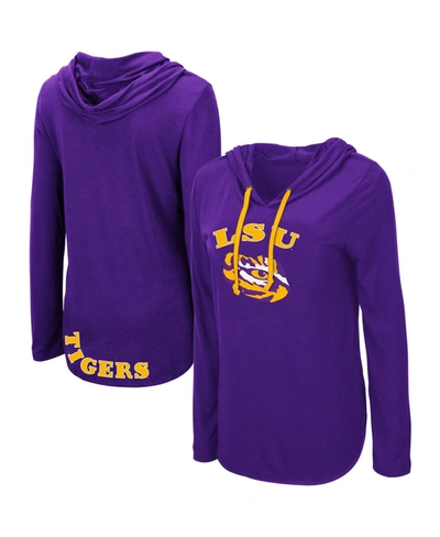Colosseum Women's  Purple Lsu Tigers My Lover Lightweight Hooded Long Sleeve T-shirt In Purple