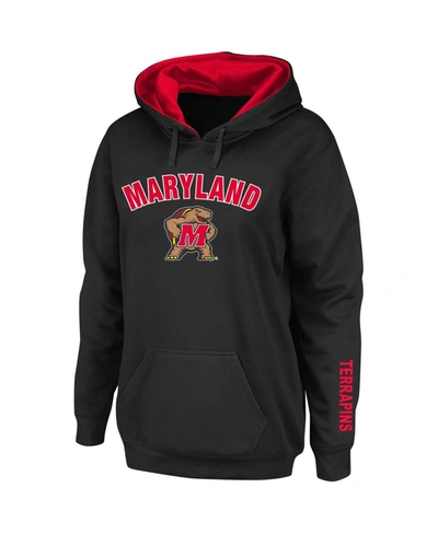 Shop Colosseum Women's Black Maryland Terrapins Arch And Logo 1 Pullover Hoodie
