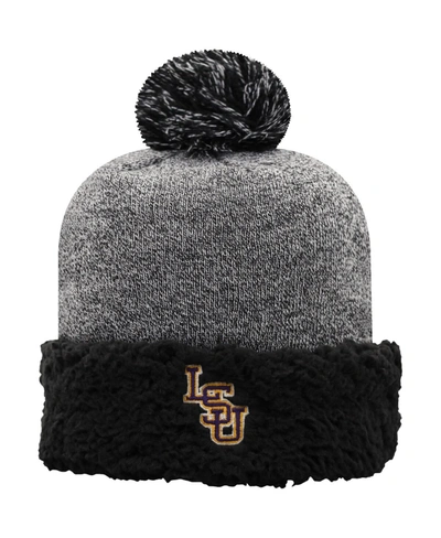 Top Of The World Women's Black Lsu Tigers Snug Cuffed Knit Hat With Pom In Black
