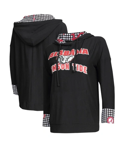 Concepts Sport Black Alabama Crimson Tide Fairway Houndstooth Pullover Hoodie In Black