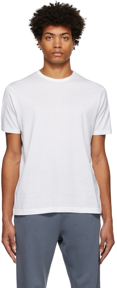 Shop Sunspel White Classic Cotton T-shirt