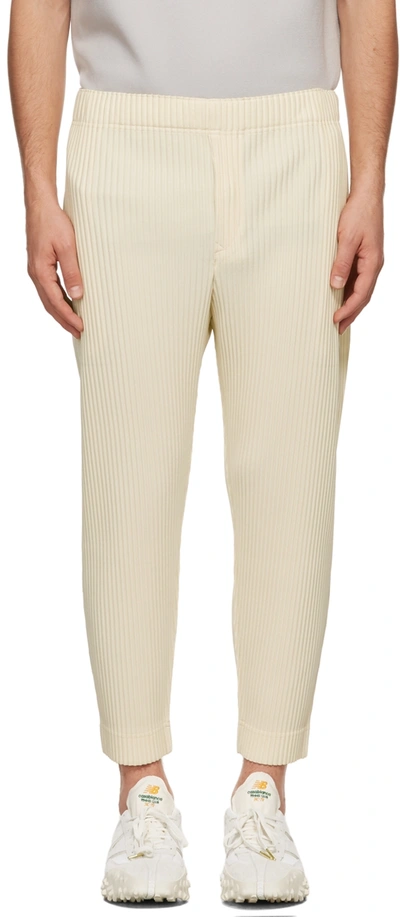 Shop Issey Miyake Off-white Monthly Colors December Pants In 04-vanilla Beige