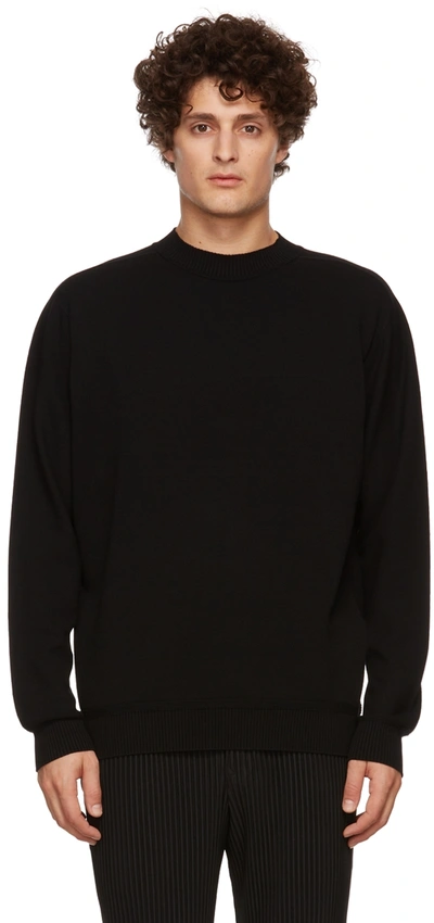 Shop Issey Miyake Black Smooth Knit Sweater In 15-black