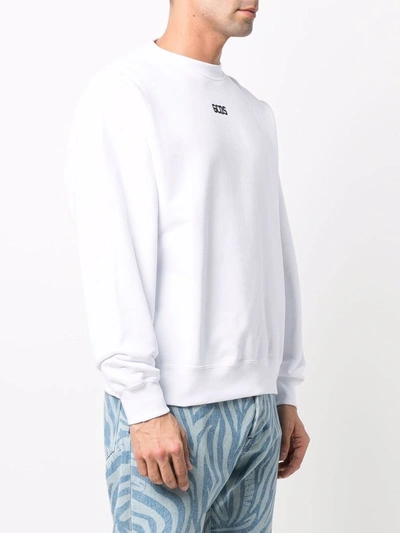 Shop Gcds Crewneck Sweatshirt With Print In White