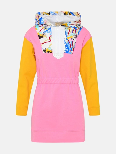Shop Emilio Pucci Multicolor Cotton Dress In Pink