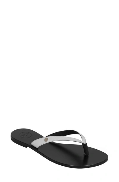 Shop Bella Ha Italian Leather Handmade Flip Flop In Blanc De Blanc