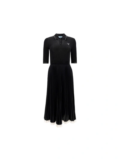 Shop Prada Women's Black Polyester Dress